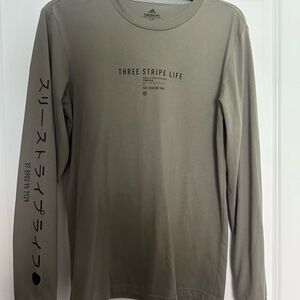 Adidas Green Long Sleeve Men's Tee